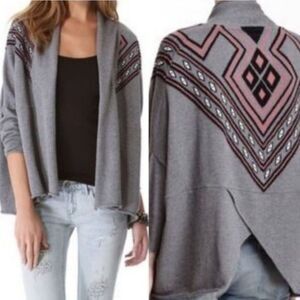 Knot Sister Aztec Oversized Open Front Cardigan – Boho Knit Sweater